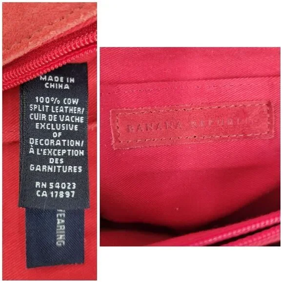 Banana Republic Y2K Red Suede Mini  Shoulder Bag or Clutch - Picture 7 of 13